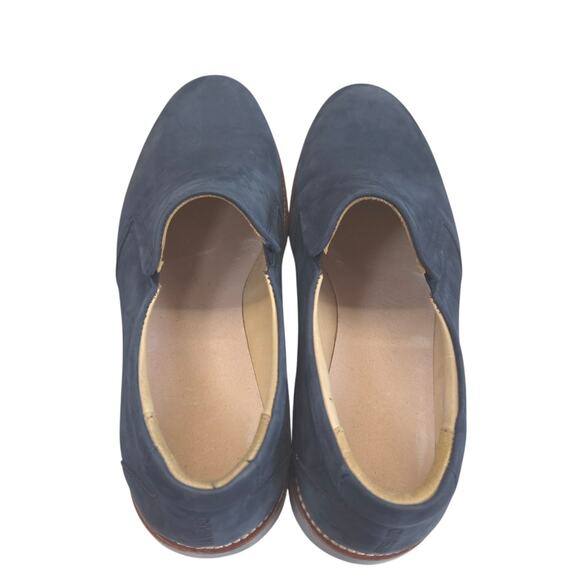 Samuel Hubbard Mens Navy Blue Suede Slip On Casual Shoes Size 9.5 Missing Insole - Picture 6 of 14